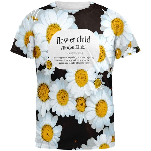 Flower Child Definition Daisies All Over Mens T Shirt Multi X-LG