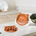 thumbnail image 4 of Nkmbld 8Pcs Reusable Lightweight Teddy Bear Dessert Plate Durable Household Dining Table Spit Bones Plates Suitable for Restaurant Kitchen and Camping, Brown, 4 of 8
