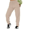 thumbnail image 3 of YUEJUIR Slacks for Women Women's Casual Solid Pocket Pants High Waist Elastic Band Pants Womens Work Pants Workout Pants Women Lightweight Pants Women (Khaki,XXL), 3 of 4