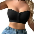 thumbnail image 2 of Aueoeo Strapless Bra for Women Front Closure Bandeau Bras Comfortable Wavy Edge Tube Top Bralette Teens Fashion Clothes, 2 of 9