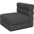 thumbnail image 1 of Ourlova Canapé-Lit Simple Pliable Gris Foncé avec Éponge et Tissu en Lin, 1 of 5