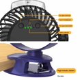 thumbnail image 3 of Clip Fan 5 Blade Big Size Portable Electric Fan Rechargeable Long Lasting 2400 MAH Battery Mini, 3 of 8