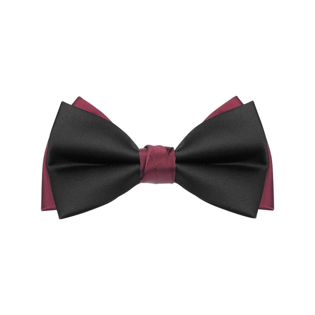 CORBATA DE MOÑO CRUZADA VINTAGE DE DOS COLORES PARA EL DÍA DEL PADRE, TAMAÑO ÚNICO, NEGRO-ROJO, PARA BANQUETES, BODAS Y MÁS