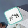 thumbnail image 4 of Autua Elephants Playing Travel Jewelry Case Holder with Necklace Hooks and Zipper Storage, Compact Size for Rings Earrings, Valentine's Day Gift Green, 4 of 5