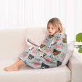 thumbnail image 4 of Cute Pitbull Terriers Dog and Flower Blanket Hoodies for Kids 6-13YR Oversize Wearable Blanket Hoodies for Boys Girls Teens, 4 of 7