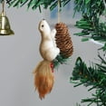 thumbnail image 5 of Christmas Tree Decorations, Squirrel Ornaments, Mini Hanging Lifelike Squirrel Figurines with Pine Cones, Foam Material, Brown Color, 5-9 Inch, Cute forest Animals Holiday Decor, 5 of 7
