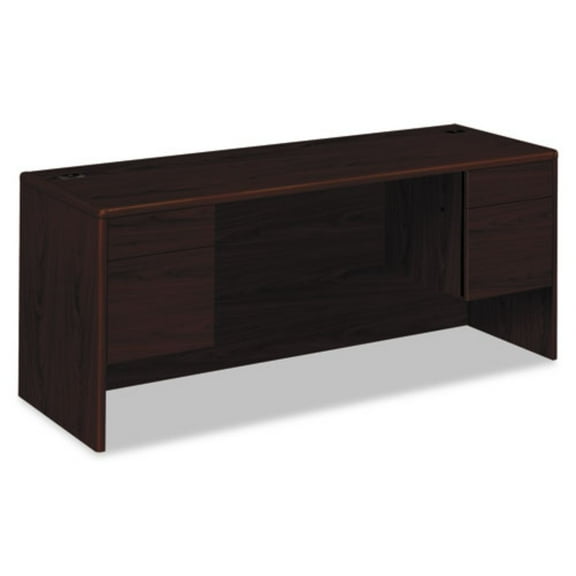HON H10743.NN 10700 Series 72 in. x 24 in. x 29.5 in. 3/4 Height Pedestals Kneespace Credenza - Mahogany