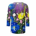 thumbnail image 4 of CYMMPU Floral Pattern 3/4 Sleeve Fall Trendy Shirts Spring Tops Loose Fit Blouses for Women Dressy Casual Crew Neck Tunic Tops Lightweight Basic Tees Multicolor M, 4 of 5