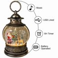 thumbnail image 6 of Christmas Water Lantern Snow Globe with Santa and Elk, Musical Lighted Holiday Table Decor, 6 of 7