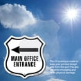 thumbnail image 5 of Main Office Entrance Left (2 Pack) 6 inch X 6 inch Shield Shaped Heavy Duty 3.2 mil Vinyl Decals Weather Resistant Made in the USA, 5 of 5