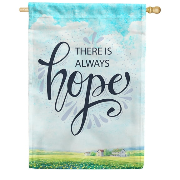 America Forever There is Always Hope House Flag 28 x 40 inches Inspirational Quote Religious Faith Double Sided Spiritual Hope Love Positive Yard Outdoor Decorative Motivational House Flag