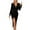 Black, variant on OSOLU Women Fashion Solid Color Long Sleeves Deep V-Neck Sheath Asymmetrical Party Elegant Dresses Evening Dress Trendy Sundress Wedding Guest Dress