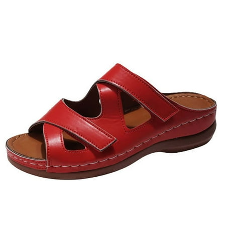 

qolati Orthopedic Sandals for Women Dressy Summer Walking Slippers with Arch Support Non-Slip Comfortable Wedge Sandals