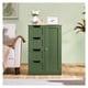 thumbnail image 4 of Tieyuny Wooden Bathroom Side Cabinet with 4 Drawers & 1 Cupboard, Freestanding Entryway Storage Unit Console Table, Green, 4 of 4