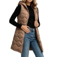 thumbnail image 6 of Enjoytime Long Puffer Vest for Women Sleeveless Zip Up Hooded Quilted Gilet Fall Winter Warm Casual Padded Outerwear with Zipper Pockets, 6 of 8