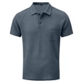 thumbnail image 3 of Mens Polo Shirts Casual Short Sleeve Performance Shirts Summer Golf Polo Shirt with Pocket, Moisture Wicking Dark Gray L, 3 of 6