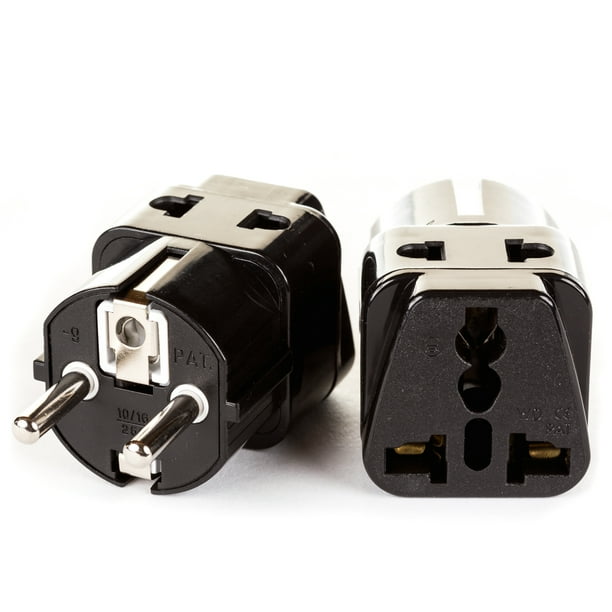 OREI 2 in 1 USA to UK/Hong Kong Adapter Plug (Type G) 2 Pack, Black