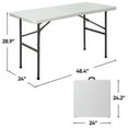 thumbnail image 6 of ZENY 4FT Folding Picnic Table Portable Outdoor Indoor Plastic Dining Party Table, White, 6 of 9