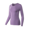 thumbnail image 2 of A2Y Women's Junior Slim Fit Solid Cotton Long Sleeve Crew Neck Top T-Shirt Lilac Grey L, 2 of 5