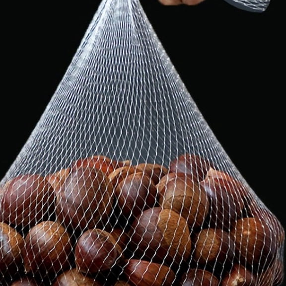 ETEREAUTY White PE Mesh Produce Bags, Reusable Grocery and Storage Bags for Home, 50 Pieces