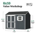 thumbnail image 4 of Little Cottage Co. 8x10 Value Workshop Shed with Operable Windows and Floor, Outdoor Wood Storage Do-It-Yourself Precut Kit, 4 of 14