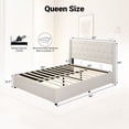 thumbnail image 3 of Gymax Queen Size Lift-up Storage Bed w/Tufted Wingback Headboard Hydraulic Lifts Beige, 3 of 10