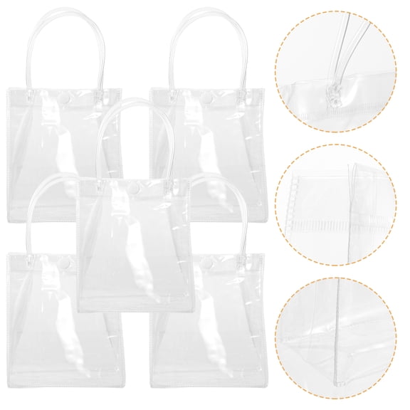 unbranded  5 PCS Outdoor Clear Bag Household Wine Bottle Bags Carrier Tote Shopping