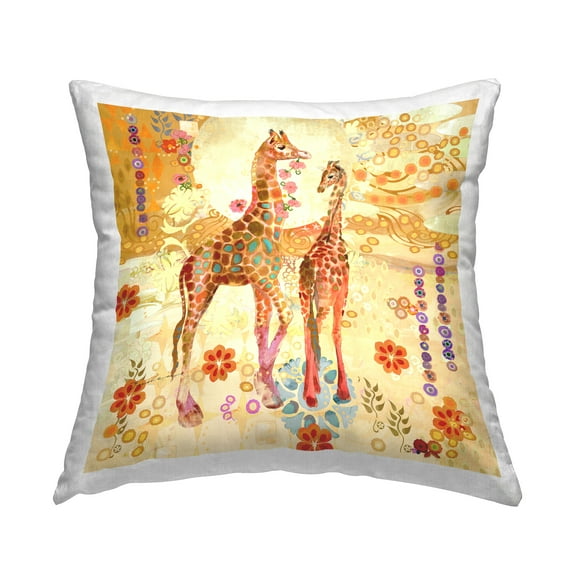 Stupell Industries Abstract Patterned Giraffe Decorative Printed Throw Pillow, 18 x 18