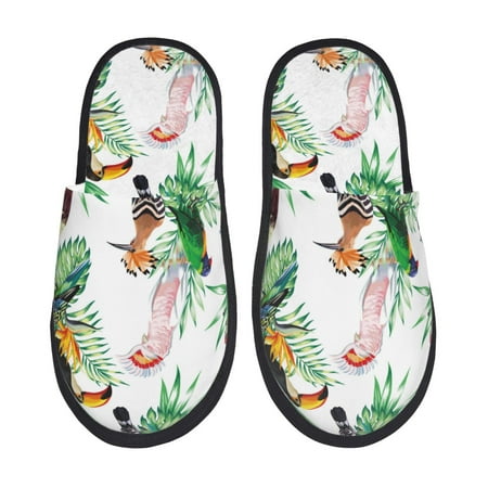 

Slippers for Women/Men - Modern Parrot Toucan Cockatoo Soft Plush Warm Slip-on Slippers House Slippers Indoor House Shoes