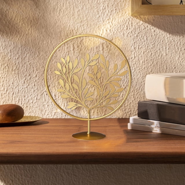 Xihbxyly Decoración de Hoja de Hierro, Elegante Adorno de Hierro Forjado, Elegante Pieza de Arte de Escritorio, Decoración Versátil para El Hogar, Vitrina para Vinos En El Vestíbulo de La Sala de Est