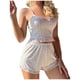 thumbnail image 2 of TaTaai Silky Two-Piece Sleep Set, Women's Breathable Hollow Out Pajamas, Soft Suspender Loungewear for Home Wear and Intimate Evening Relaxation Gift, 2 of 4