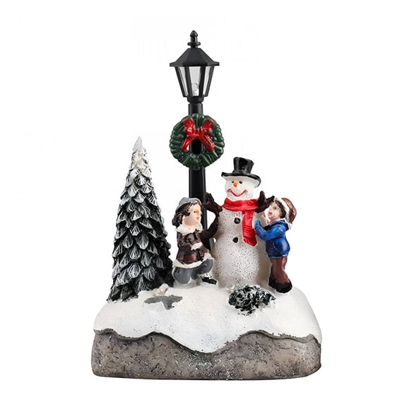XIBUFE 2026 New Home Ornament Christmas Scene Village Houses Figurines Modern Sets Micro for Snowman Home Decor Christmas Ornaments Modern