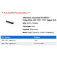 thumbnail image 2 of Alternator Accessory Drive Belt - Compatible with 1982 - 1987 Jaguar XJ6 1983 1984 1985 1986, 2 of 2