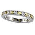 thumbnail image 2 of Karina B� Round Diamond and Yellow Sapphire Eternity Band With Milgrain, 2 of 9
