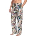 thumbnail image 2 of Uemuo Rose Flowers Pattern Men's Wide Leg Palazzo Lounge Pants with Pockets Light Weight Loose Comfy Casual Pajama Pants-Large, 2 of 9