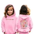 thumbnail image 2 of Hoodies,Girls Oversized Hoodie Long Sleeve Pocket Pullover Sweatshirt Top Comfortable Casual Wear Relaxed Style,Essentials Hoodie,Pink,3-4 Years, 2 of 9