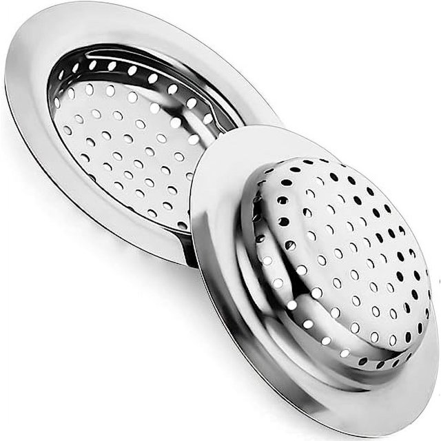 BEMS-2pcs colador de fregadero de acero inoxidable de 11cm, colador de fregadero de drenaje