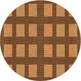 thumbnail image 1 of Ahgly Tapis Rond Lavable en Machine Intérieur Transitionnel Brun Selle, 7 Pieds Rond, 1 of 7
