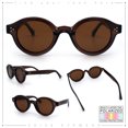 thumbnail image 2 of SA106 Round Thick Horn Rim Polarized Sunglasses Retro Hipster UV400 TAC Lens / All Brown, 2 of 7
