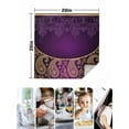 thumbnail image 4 of Purple Boho Floral Cloth Napkins Set of 8 Reusable Dinner Napkins, Vintage Ethnic Tribal Abstract Art Cocktail Napkin Washable Table Napkins for Wedding/Holiday Party/Baby Shower 20"x20", 4 of 7