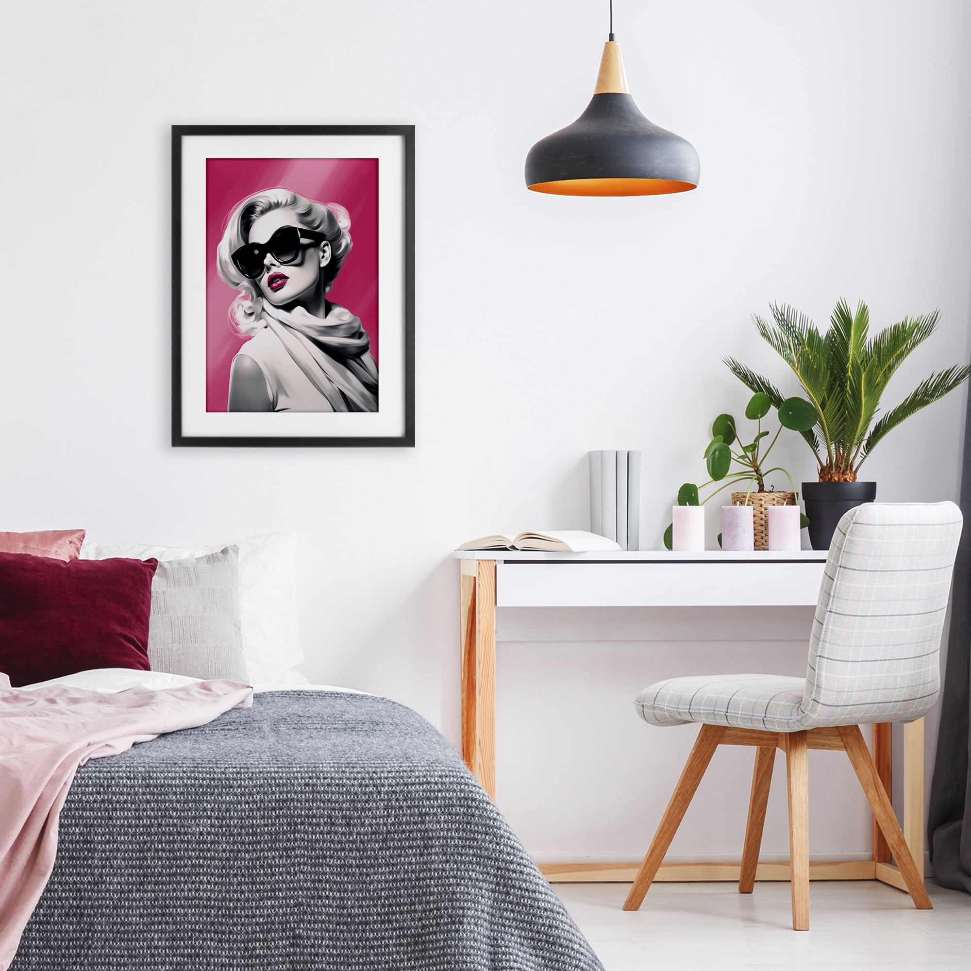 Stupell Industries Vintage Retro Chic Portrait Black Framed Print Under Glass, design by Andrea Haase