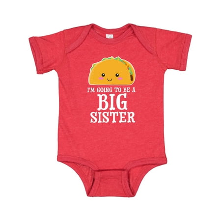 

Inktastic Big Sister with Taco Illustration Gift Baby Girl Bodysuit