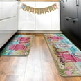 thumbnail image 6 of Happy Easter Sea Pink Chair Kitchen Rugs Set of 2, Beach Coastal Eggs Basket Bunny Ears Hat Flower Kitchen Mats Decor, Palm Leaves Nautical Floor Door Mat Home Decorations -17x29 and 17x47 Inch, 6 of 6