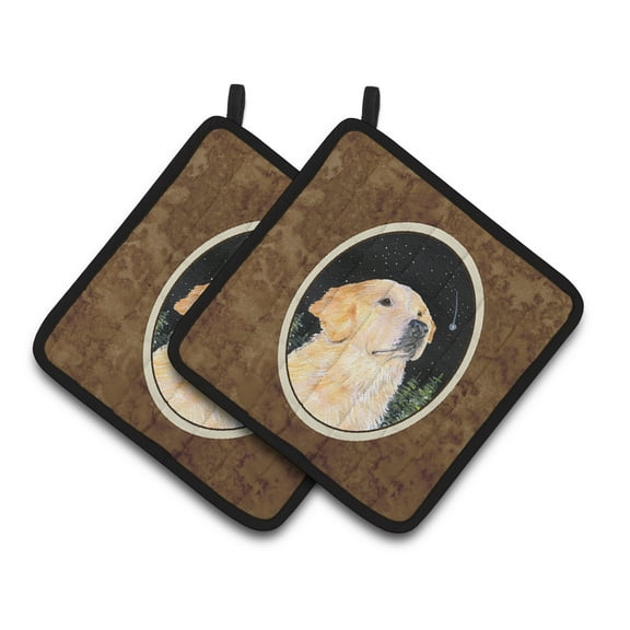 Carolines Treasures SS8480PTHD Starry Night Golden Retriever Pair of Pot Holders, 7.5HX7.5W, multicolor