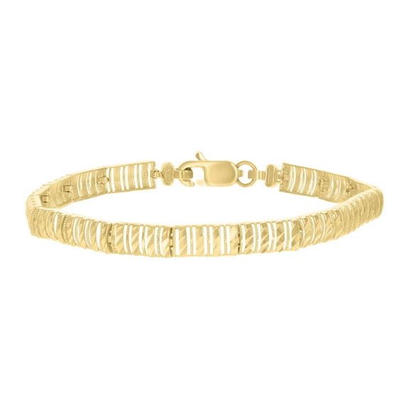 10k Yellow Gold Womens Link Bracelet Size 7 Inches