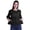 Black3, variant on Round Neck Women Bell Sleeve Shirt Printed Cotton Crop Tops Casual Top