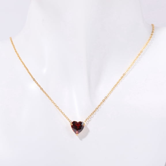 MONMONDAY Zodiac Birthstone Heart Pendant 18K Gold-Plated Necklace for Women, Holiday Gift