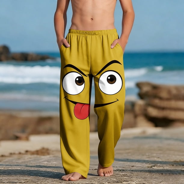 Pantalones largos para niños y niñas, de moda, estampados, casuales, de playa, con bolsillos.