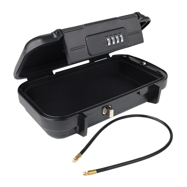 Organizador de caja de seguridad portátil con cuerda extraíble, caja de almacenamiento de contraseñas impermeable Negro