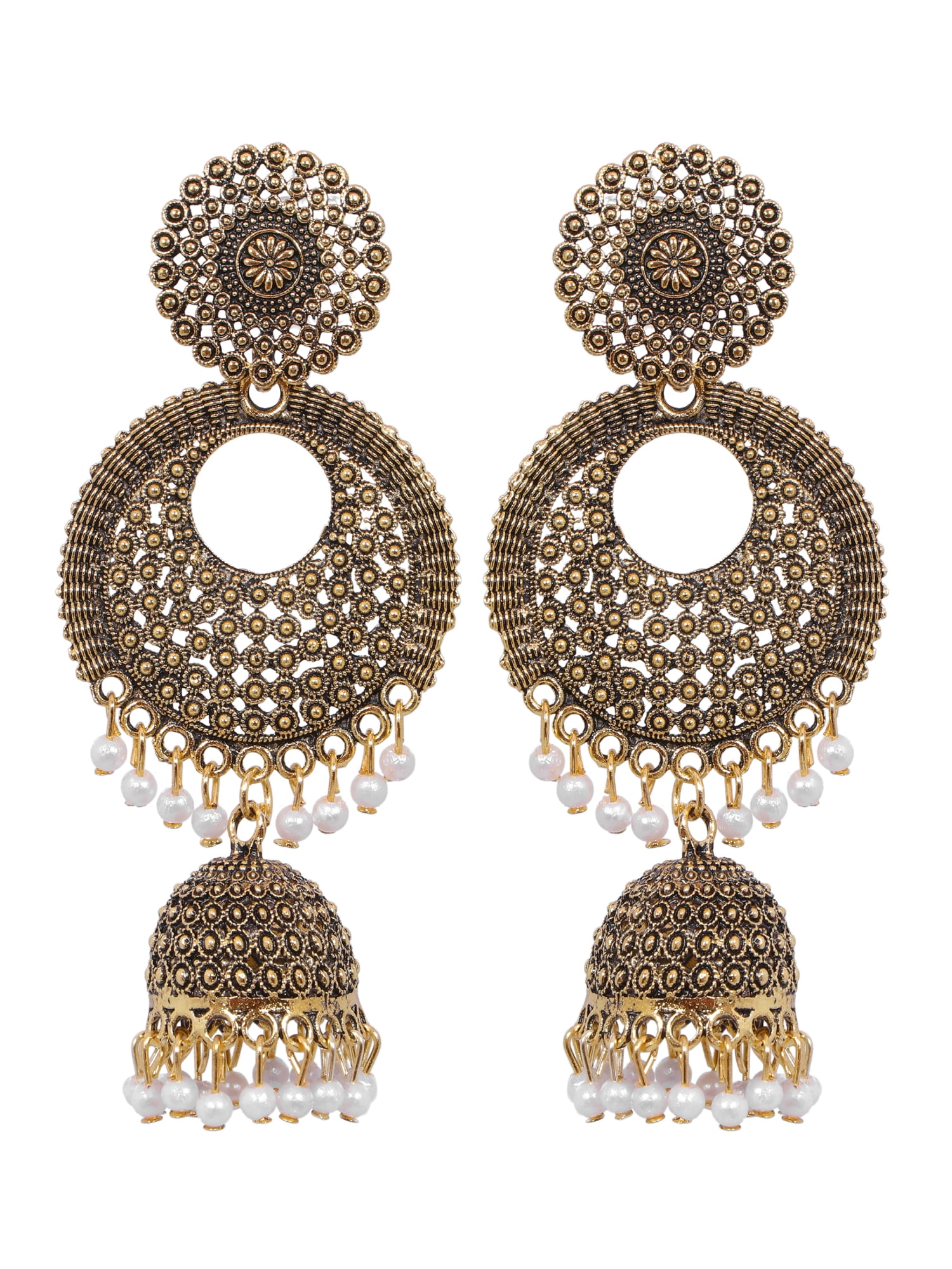 Buy CRUNCHY FASHION Drops and Danglers Earrings for Women, Girls - Gold,  Pink Online at Best Prices in India - JioMart.